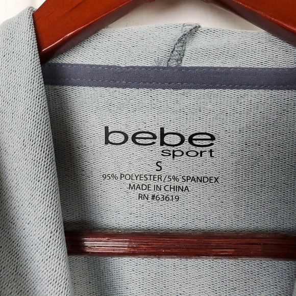 Bebe Sport Get Fit Gray Draw String Hoodie 3D Puffy Lettering Women's Small - Picture 5 of 11